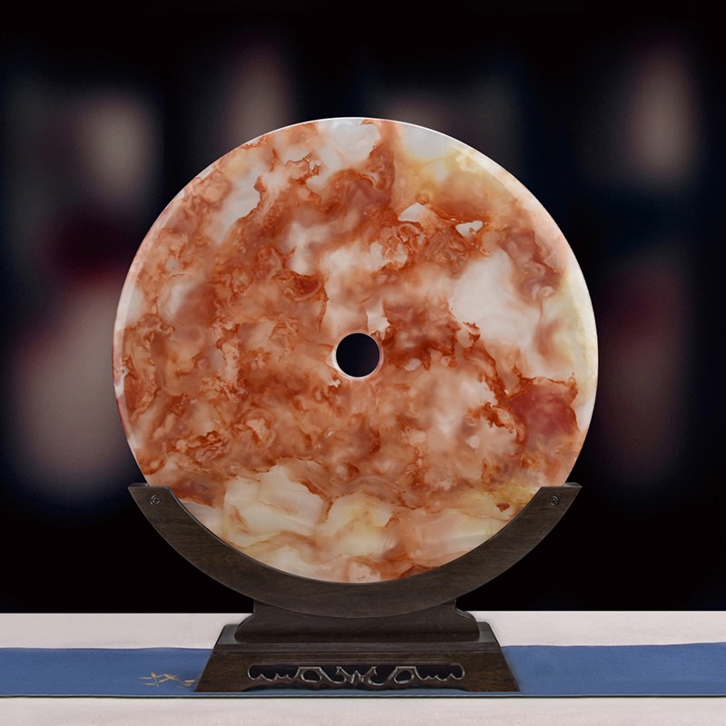 星星点灯大红花冰玉平安扣摆件客厅玄关电视柜乔迁新居送礼装饰品 q28