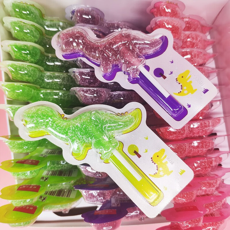 恐龙软糖棒棒糖糖果维生素c水果味18g整盒36支六一儿童节36支整盒恐龙