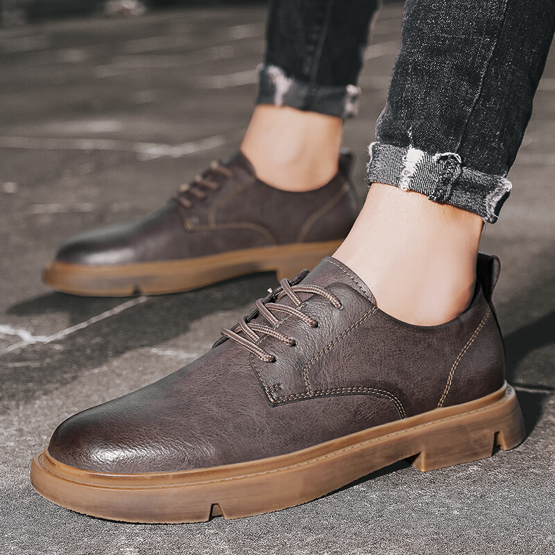 森马senma 马丁靴男秋季男鞋子男款英伦风商务西装男士马丁靴低帮马丁