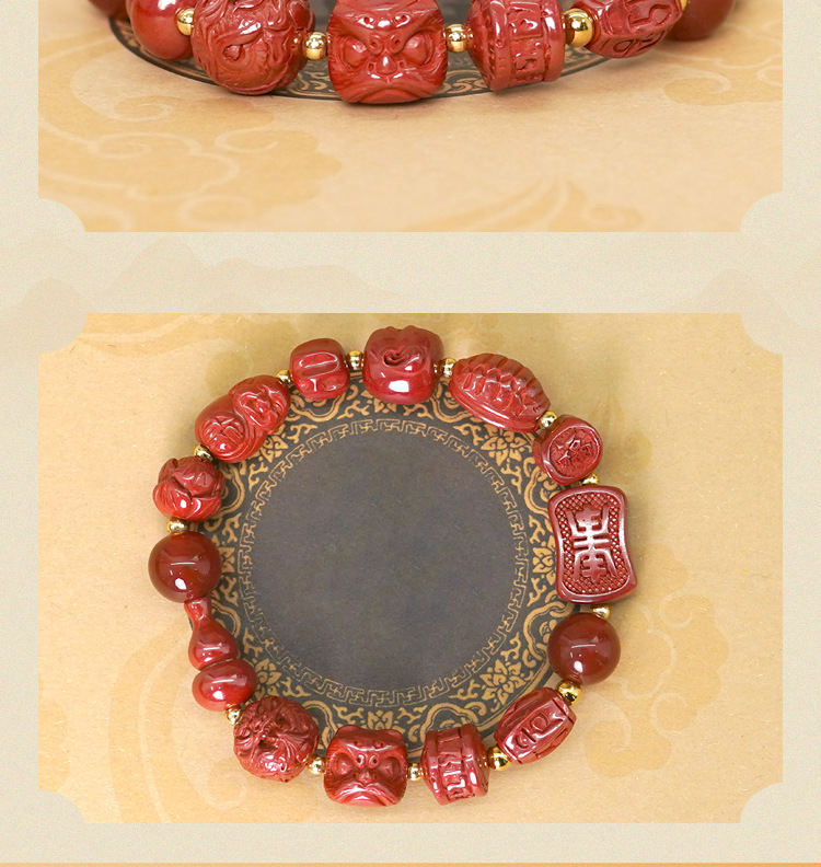 南枳久年高含量朱砂多宝手链女原矿帝王砂转运珠原创紫金砂佛珠手串男