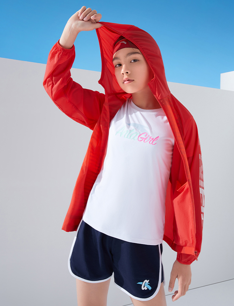 安踏童装外套2022夏季防晒衣男童皮肤衣防晒外套女官方旗舰 【商场款