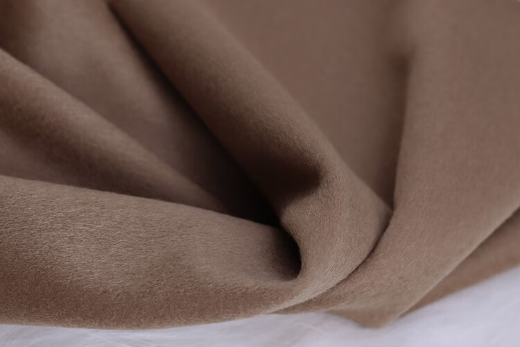 潮朝(chaochao) 双面纯色阿尔巴卡秘鲁进口羊驼绒布料 高端定制秋冬