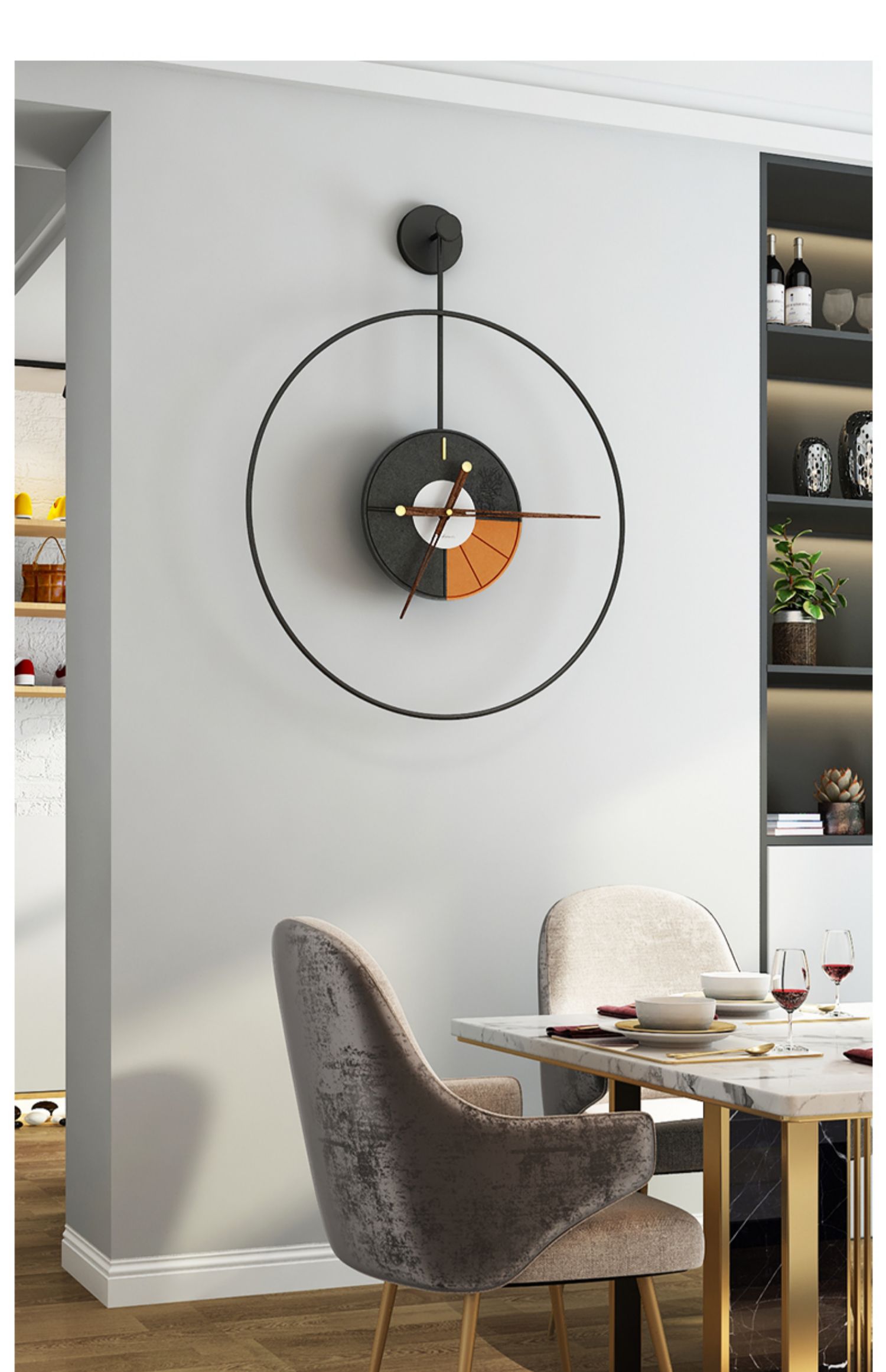 芳居道轻奢高端西班牙极简挂墙挂钟现代简约家用客厅时钟艺术装饰钟表