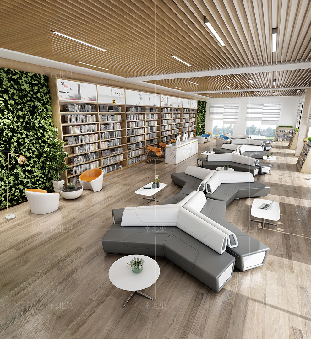 南北巢皮艺沙发创意异形商务办公室沙发茶几组合现代简约休闲商用接待