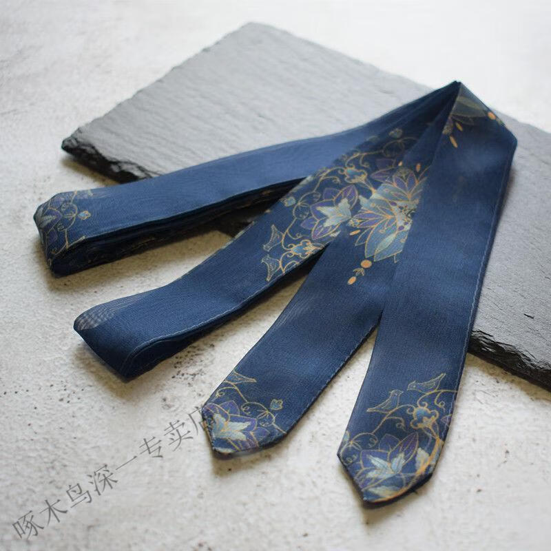 啄木鸟兰珍珠唐风汉服发带古风配饰飘带丝带国风少女百搭古装饰品