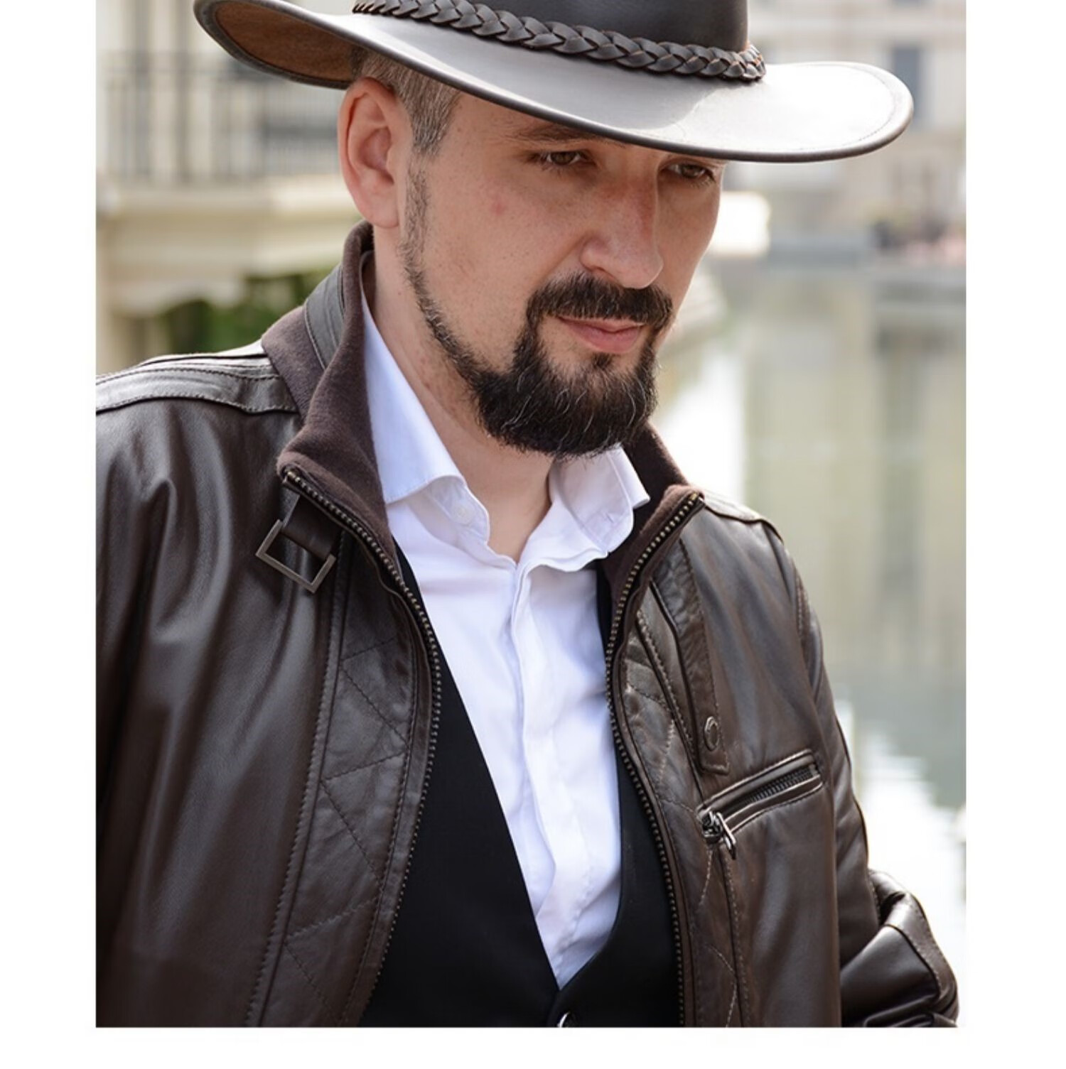 美国斯特森stetson同款西部牛仔帽 浪歌牛皮美西部牛仔帽春夏复古牛仔