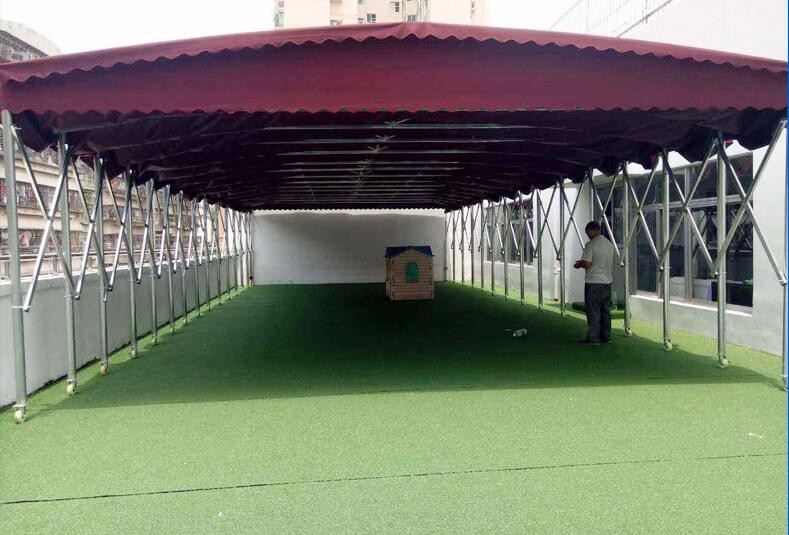 大型移动帐篷雨棚 仓库收缩推拉蓬遮阳棚宵夜大排档烧烤帐篷活动伸缩