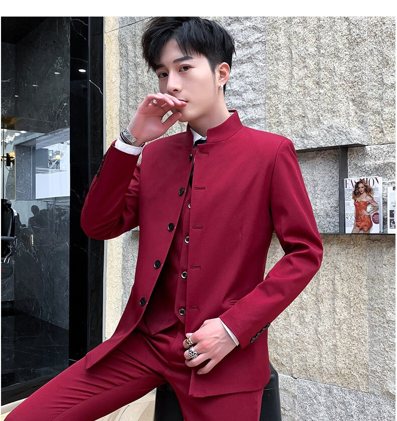 集团特价捡漏西服套装男青年风中山装夹克休闲外套西装男士搭配一套潮