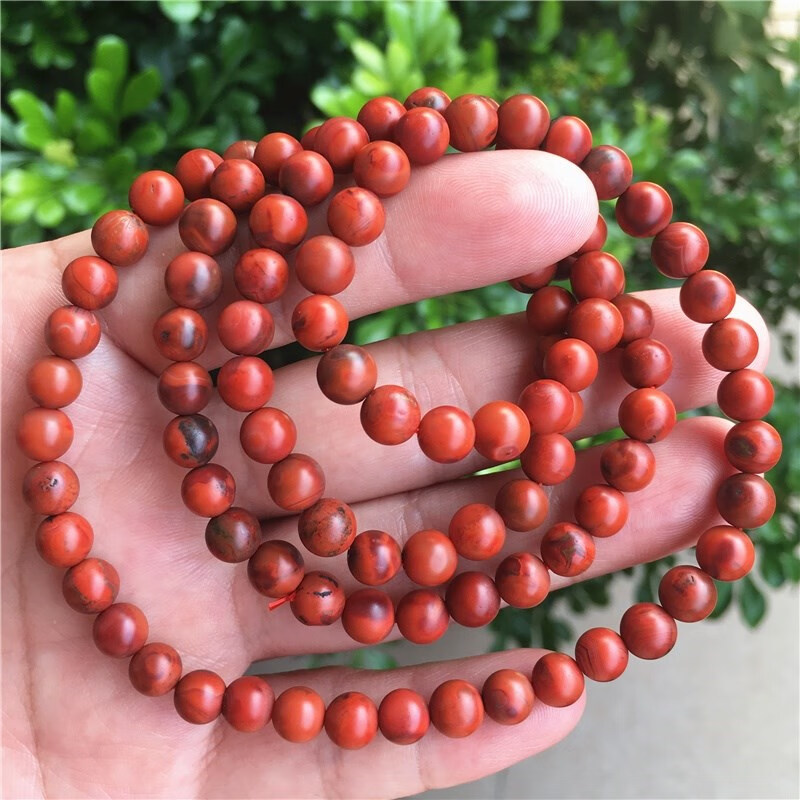 华花弥(huahuami)南红玛瑙四川凉山瓦西九口铁皮黄皮包浆带原皮佛珠