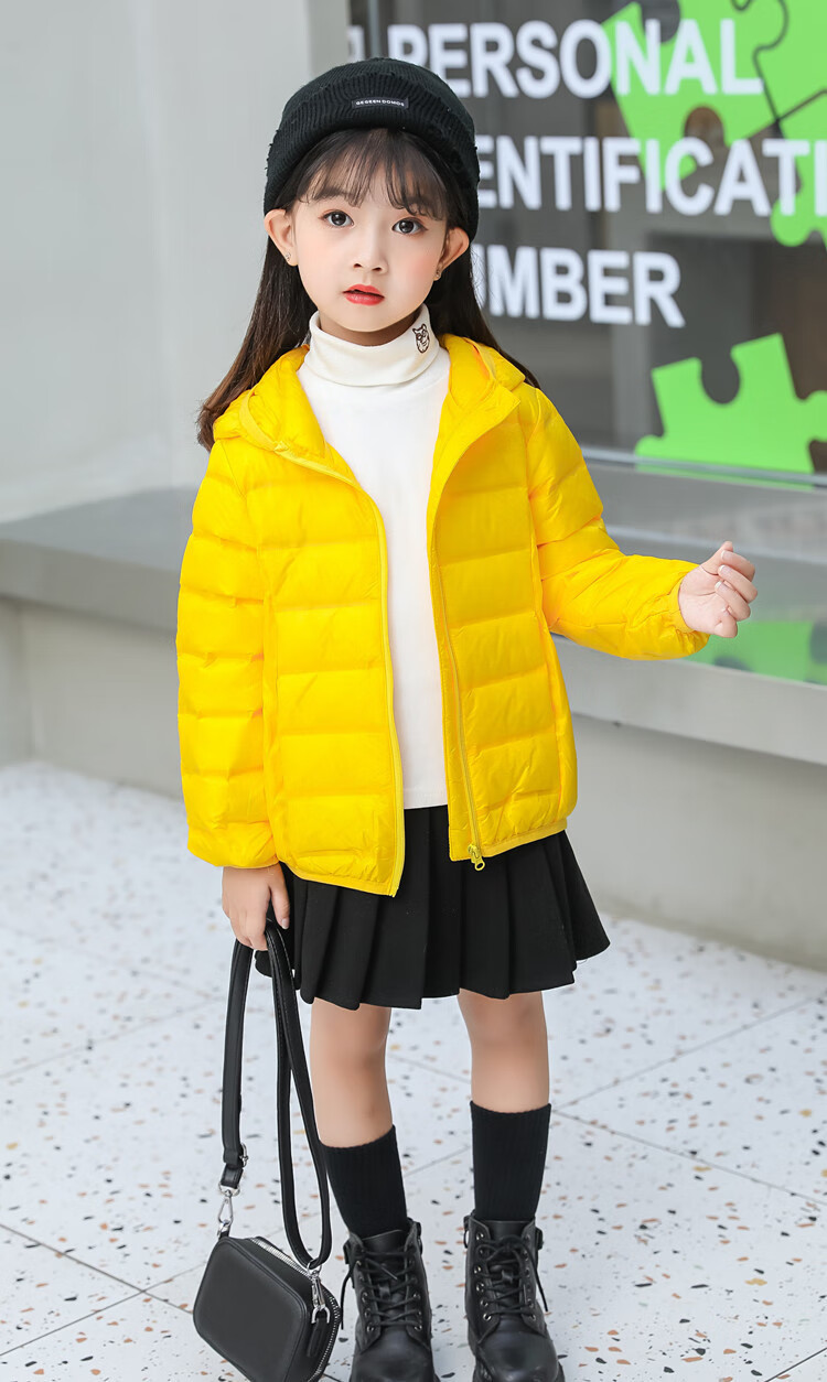 碧眼狐品牌女大童羽绒服儿童轻薄款棉服小女孩子冬季轻便秋冬装白鸭绒