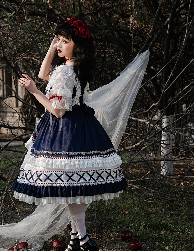 洛丽塔原创在逃公主白雪姬lolita裙茶会夏天童日常花嫁华丽白色o诠 