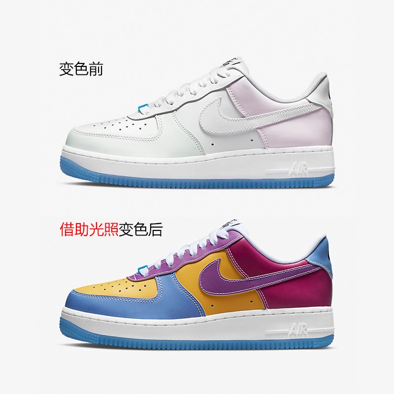 耐克nike air force 1空军一号af1女款变色龙热感应低帮休闲板鞋 da
