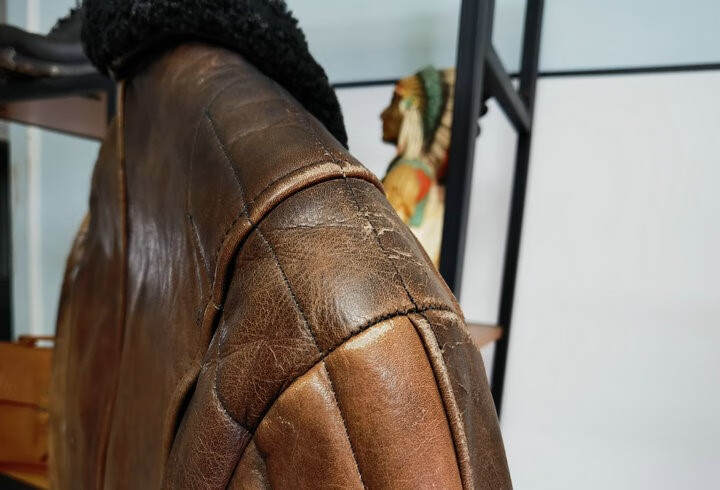 rrl皮衣美国制造1960厚重茶芯马皮美式复古风男式翻领夹克皮衣定制款