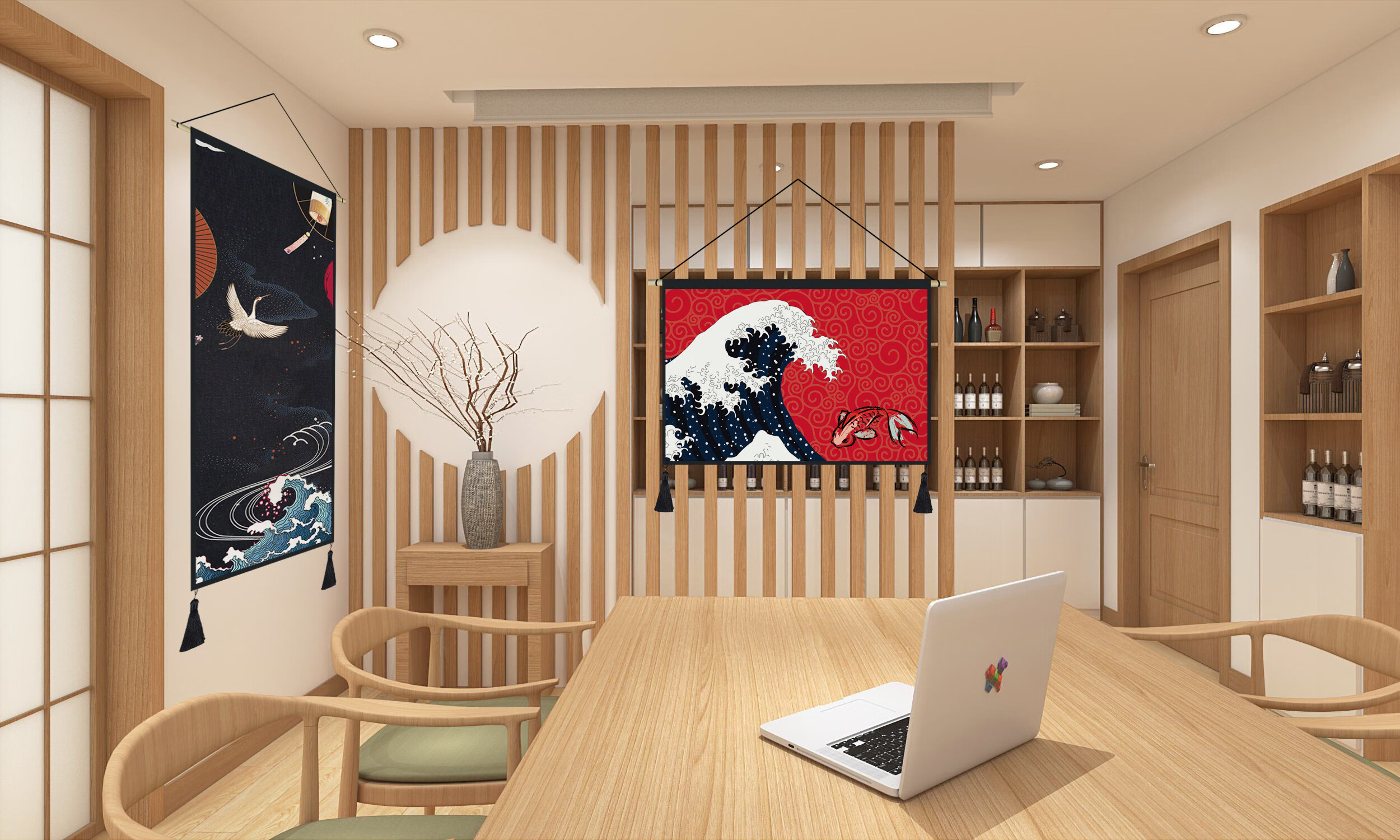 日式挂旗挂毯布艺挂画卧室布画客厅墙面装饰画玄关壁毯民宿挂布 14