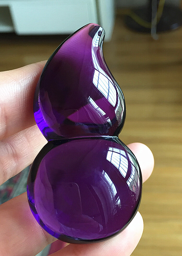 紫水晶葫芦吊坠寓意福禄双收招财旺运尺寸齐全男女款葫芦挂坠带绳1号