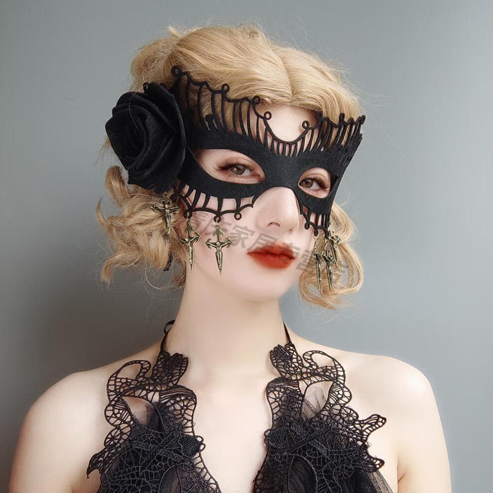 舞会性感面具 万圣诞节唯美毛毡面具生日派对性感女神时尚单品化妆