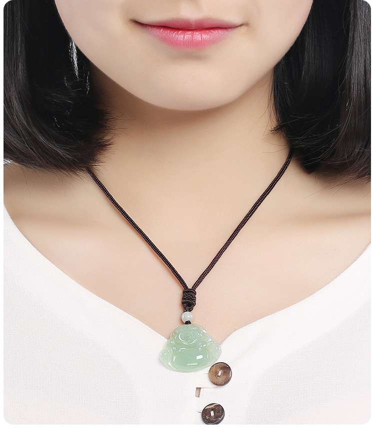 爵立翡翠吊坠玉佛玉坠女款弥勒佛公玉石项链挂件玉器