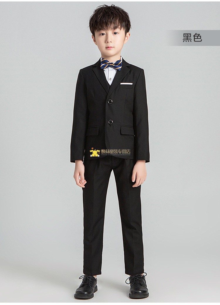 礼服秋装新款男孩子钢琴表演纯色学生韩版花童演出服模特t台走秀时装u