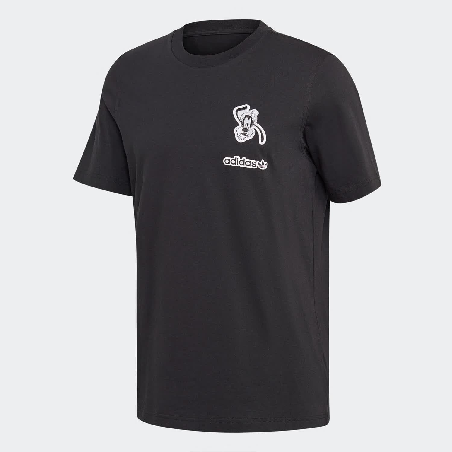 adidas 三叶草 男款迪士尼联名高飞狗卡通图案休闲短袖t恤 gd6024