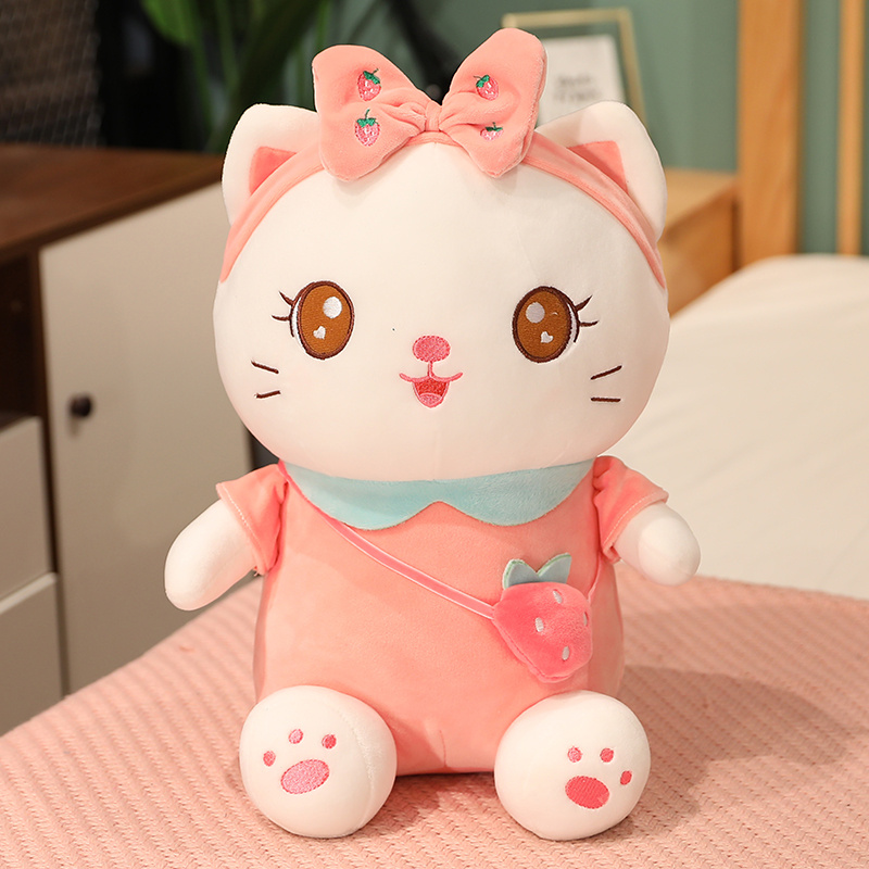 嘟兜可爱毛绒玩具猫咪布娃娃女孩抱枕玩偶睡觉抱儿童蝴蝶结布偶生日