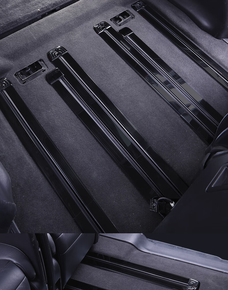 适用15-21款奥德赛座椅滑轨饰条16款艾力绅混动轨道亮条改装配件 【黑