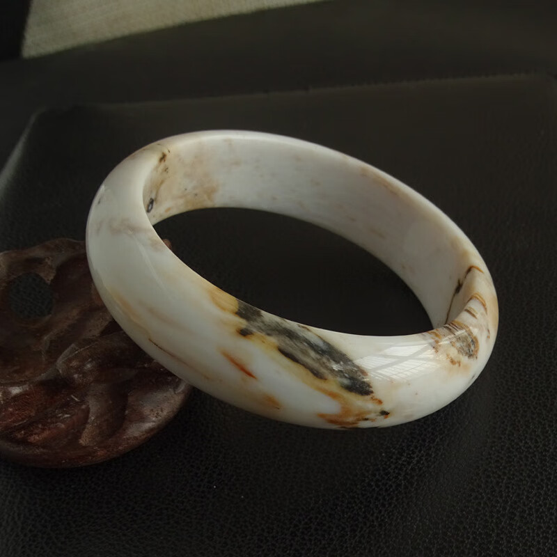 硅化木化玉白树化玉手镯 木化石实物送证书 019号实物【图片 价格