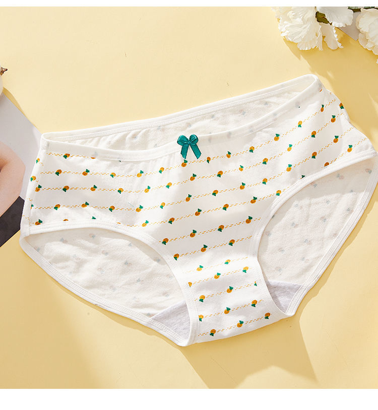 浪莎中腰女士内裤纯棉舒适透气小清新可爱印花女生内裤三角裤裤头ls94