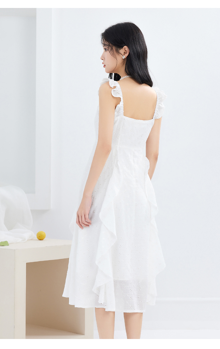 ief/爱依服吊带连衣裙夏季2022年新款法式纯欲仙女风荷叶边长裙潮3329