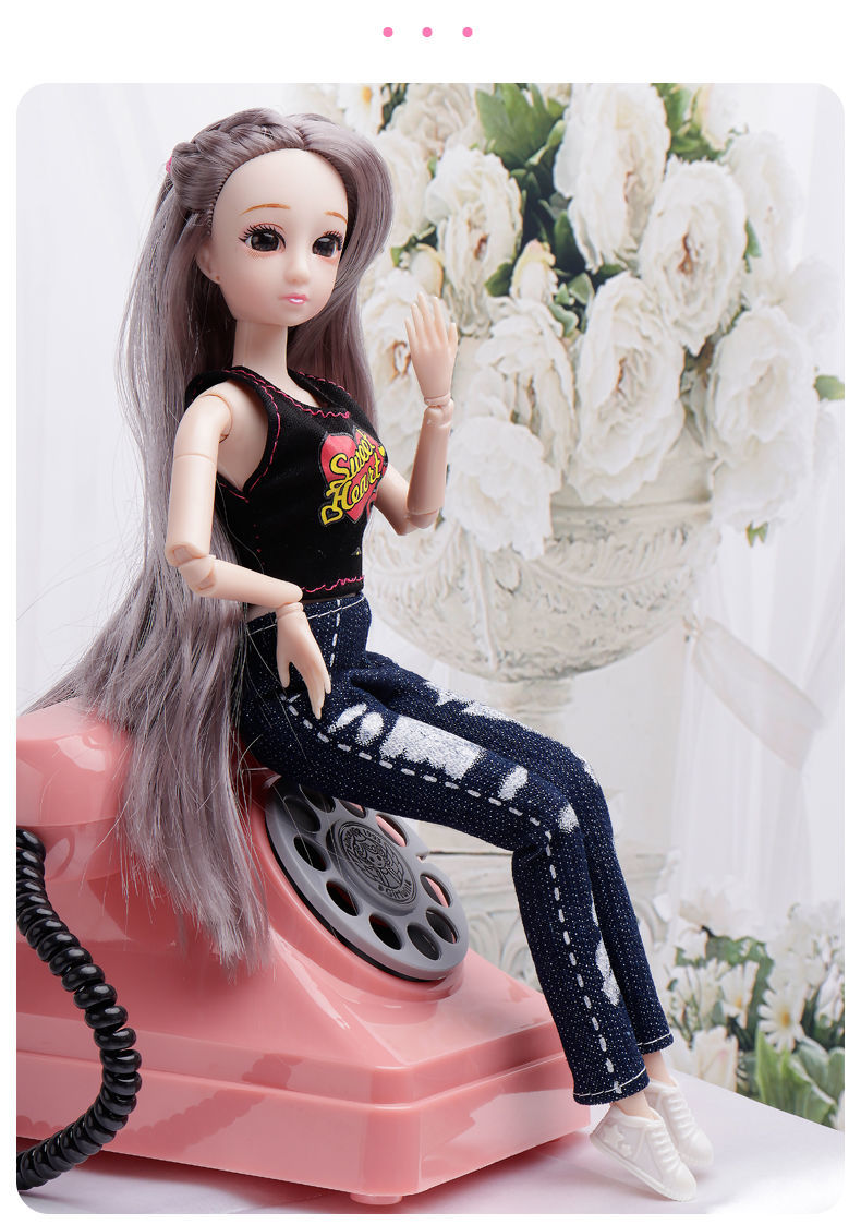 芭比娃娃6岁套装换装眼单个bjd洋娃娃女孩玩具生日礼物16号小姐姐只有