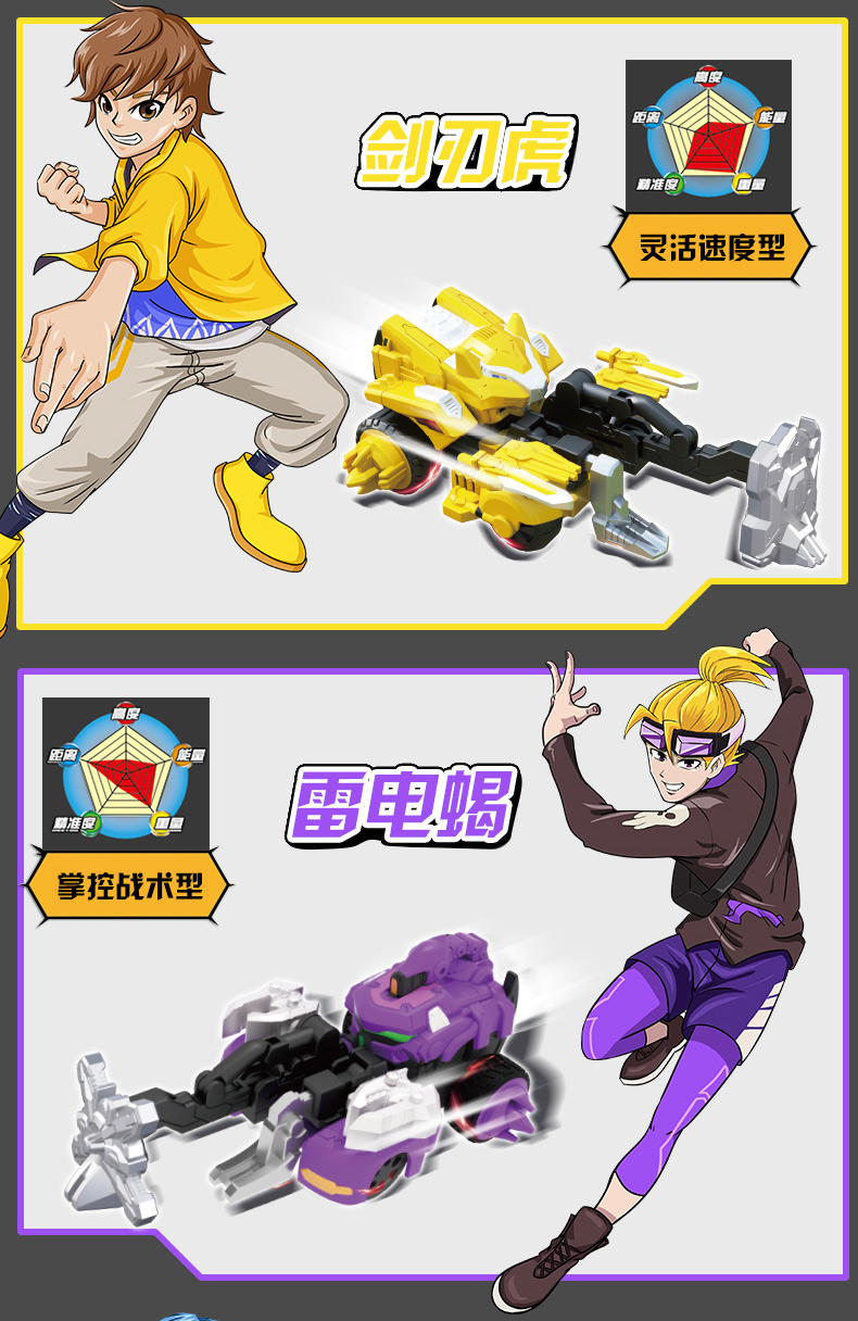 庄臣反斗战车玩具竞技赛车套装男孩玩具对战玩具车 帝王龙vs海魔鲨