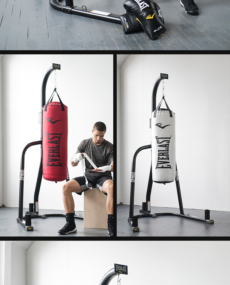 everlast拳击沙袋散打吊式家用儿童拳馆跆拳道训练器材发泄沙包袋黑