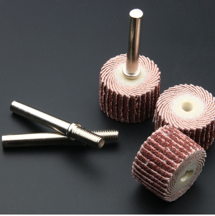 活柄百叶磨头6mm柄百叶砂纸轮打磨抛光轮千叶轮木工木头抛光 120目