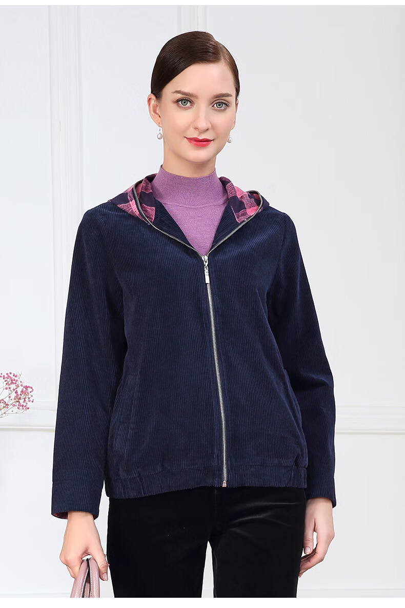 米兰登2022冬季新款中老年女装妈妈装加棉加厚时尚保暖灯芯绒茄克外套