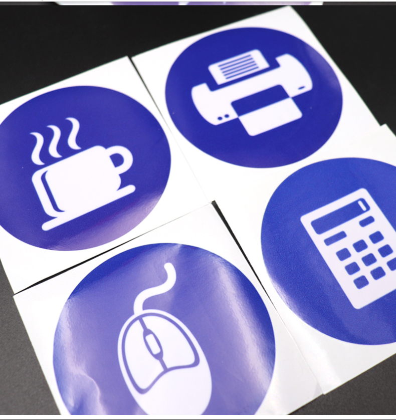 5s桌面物品定位贴6s7s办公室管理物品定制标签贴纸茶杯计算器垃圾桶