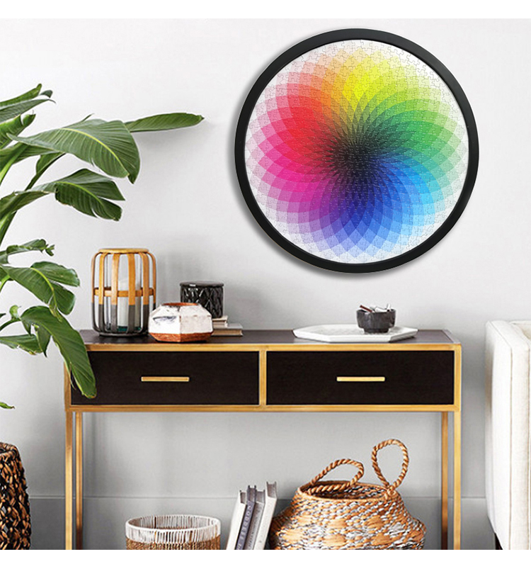 成年人拼图圆形彩虹色阶五彩缤纷男女生解压创意消耗时间锻炼耐心创意