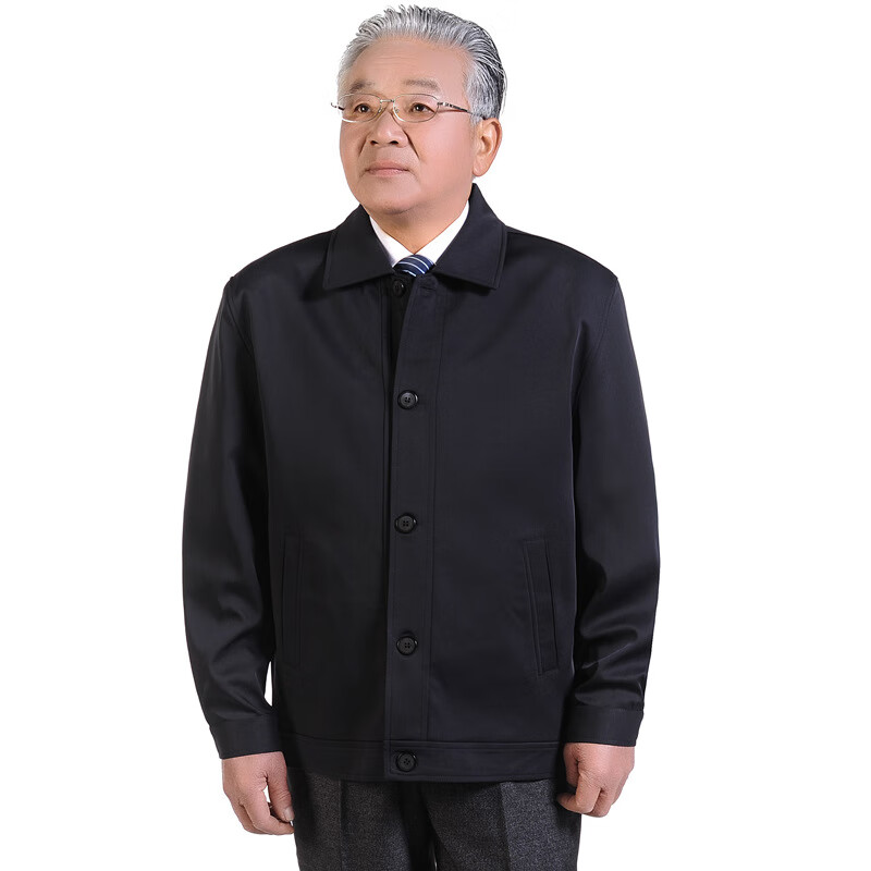 中老年夹克男士外套春秋老年人外套父春装上衣服爸爸装薄款男装 1728