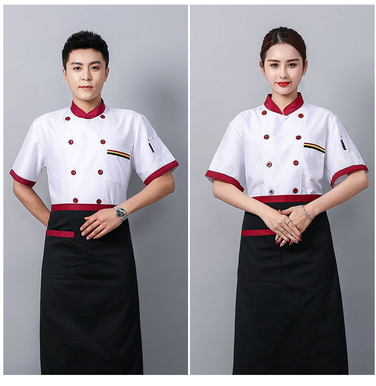 厨师工作服夏季薄款长袖套装男食堂大码餐饮厨房服装厨师服短袖勤思路
