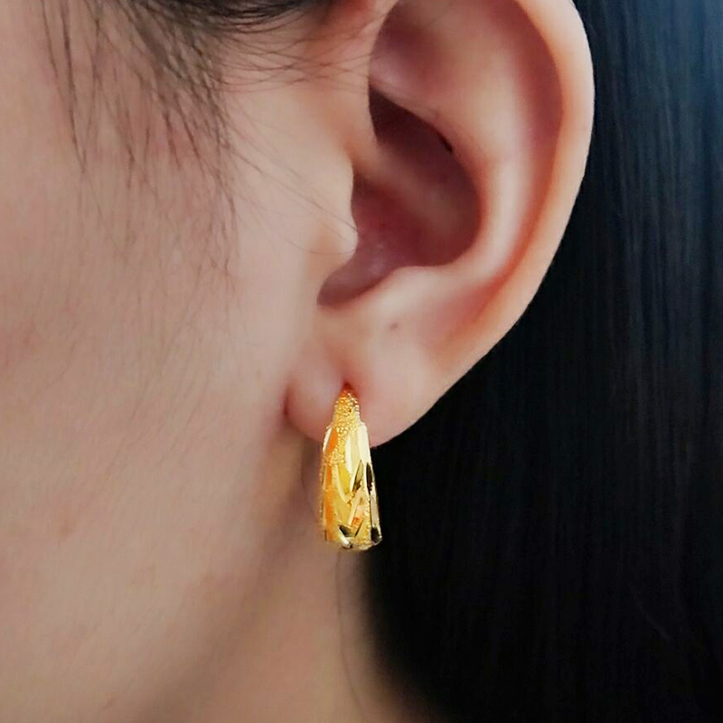 黄金耳环9999足金女款老人耳饰耳骨真金首饰妈妈款饰品送生日礼物素金