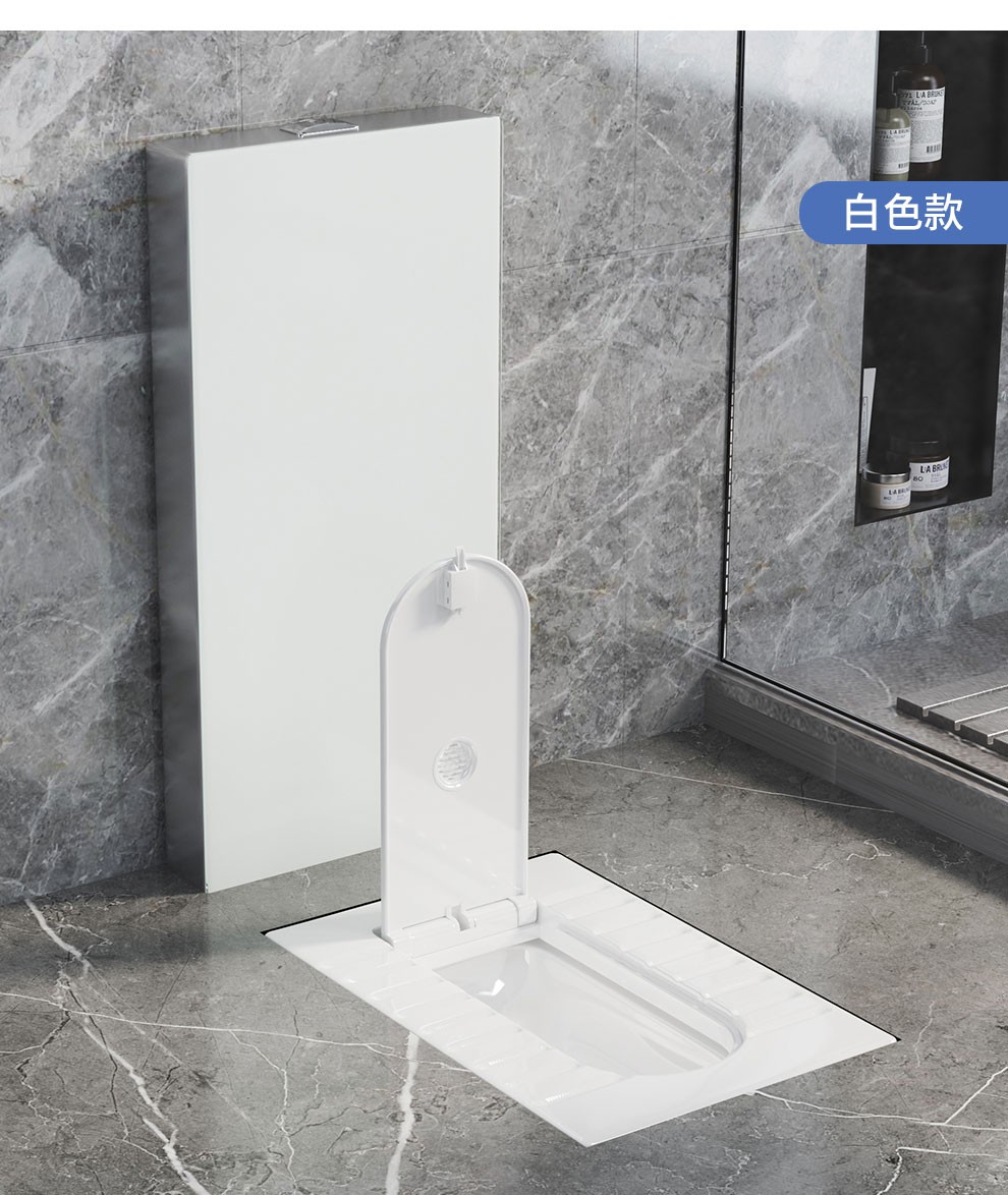 鹏造卫浴隐藏式水箱落地式带盖蹲便器套装隐形水箱蹲厕蹲坑嵌入式水箱