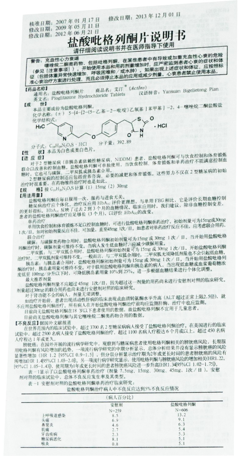 吡格列酮规格图片