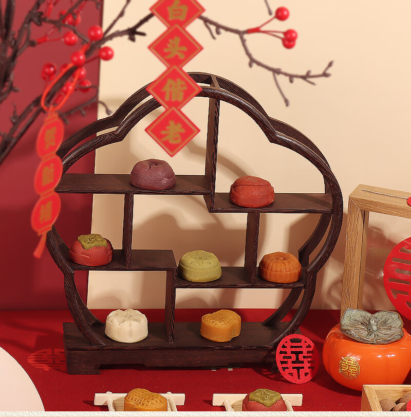 订婚甜品台装饰摆件 订婚宴糕点摆台结婚点心布置装饰摆件甜品台喜饼