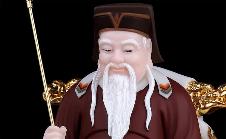 盛凡 土地公土地婆神像供奉家用汉白玉福德正神地主财神爷摆件 12英寸