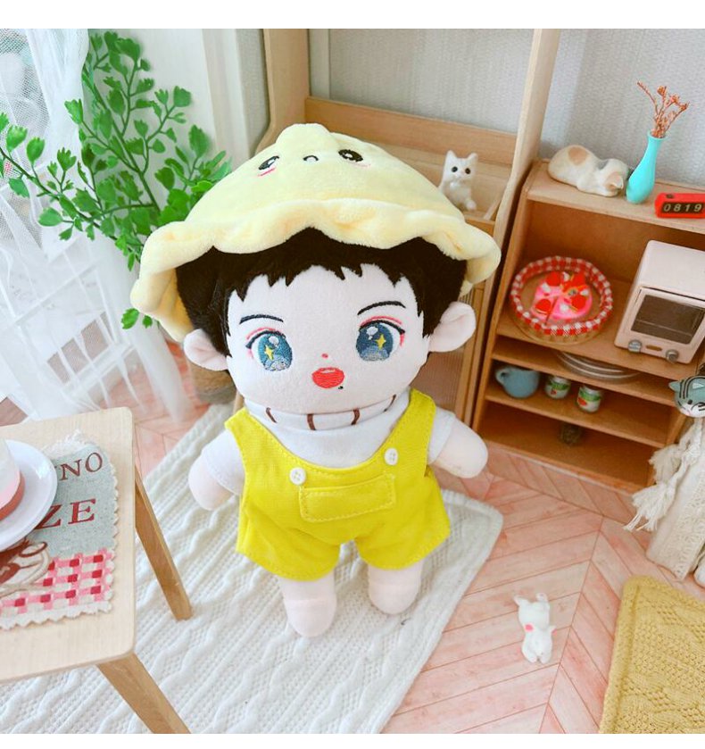 战明星娃娃人形公仔顾一野顾小野网红可爱人形棉花娃娃 寸头小野裸娃