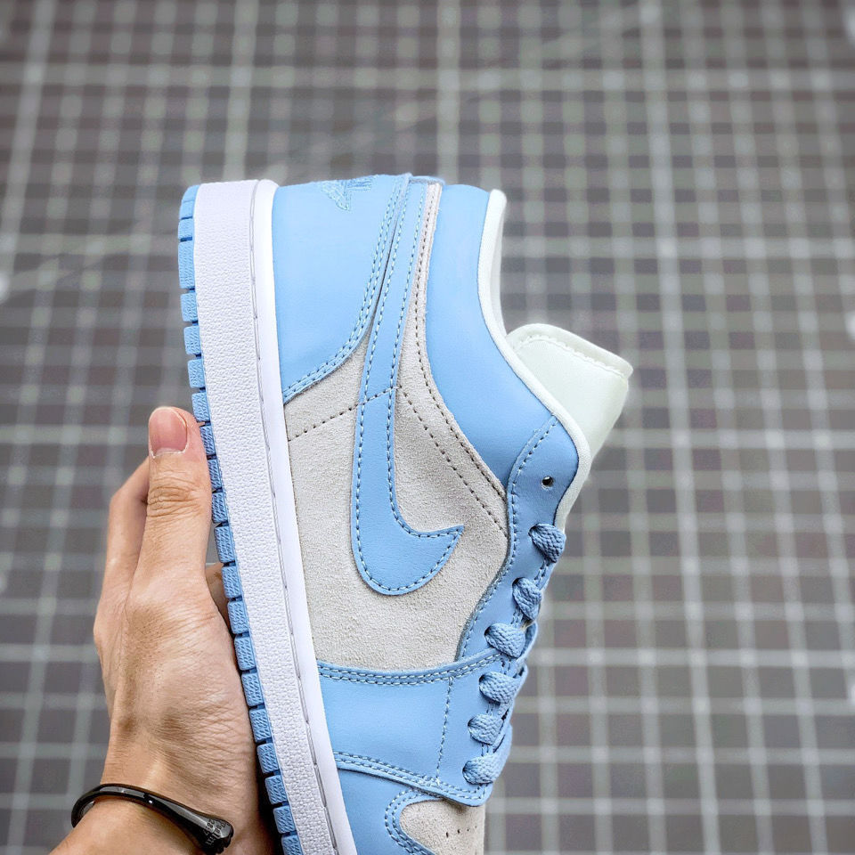 乔1 low 大学蓝情侣百搭鞋白蓝低帮运动篮球鞋dc0774-050 aj1大学蓝