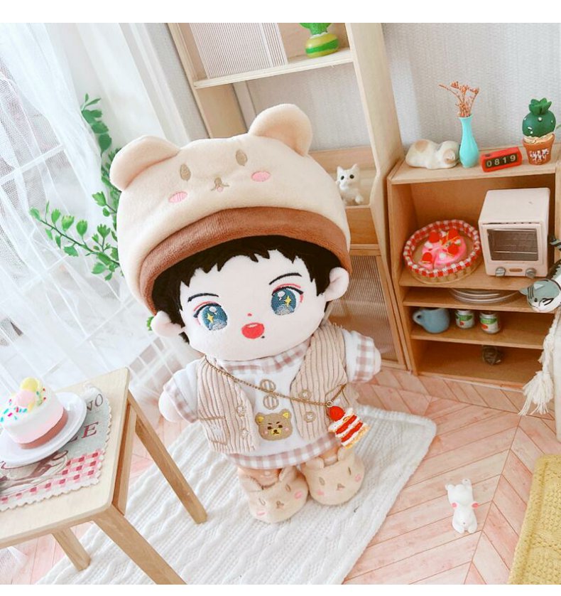 战明星娃娃人形公仔顾一野顾小野网红可爱人形棉花娃娃 寸头小野裸娃