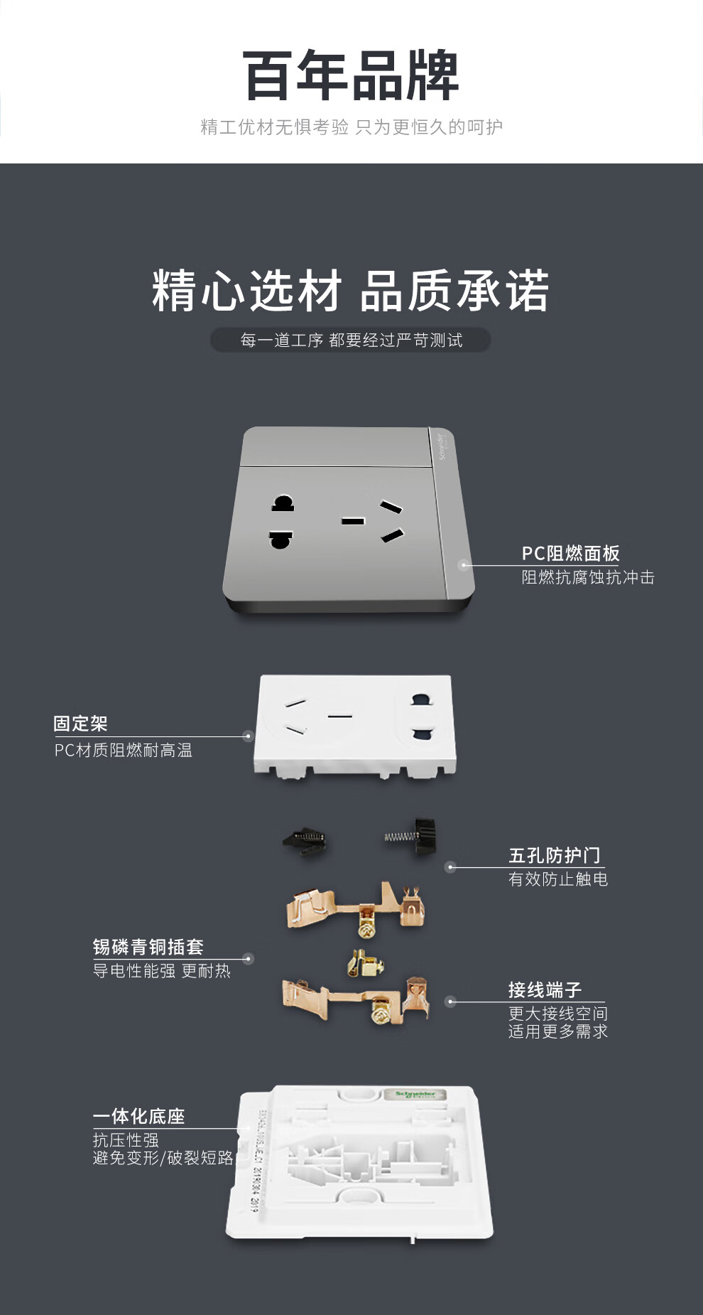 施耐德(schneider)开关插座面板绎尚ins灰色带led灯开关86型暗装家用