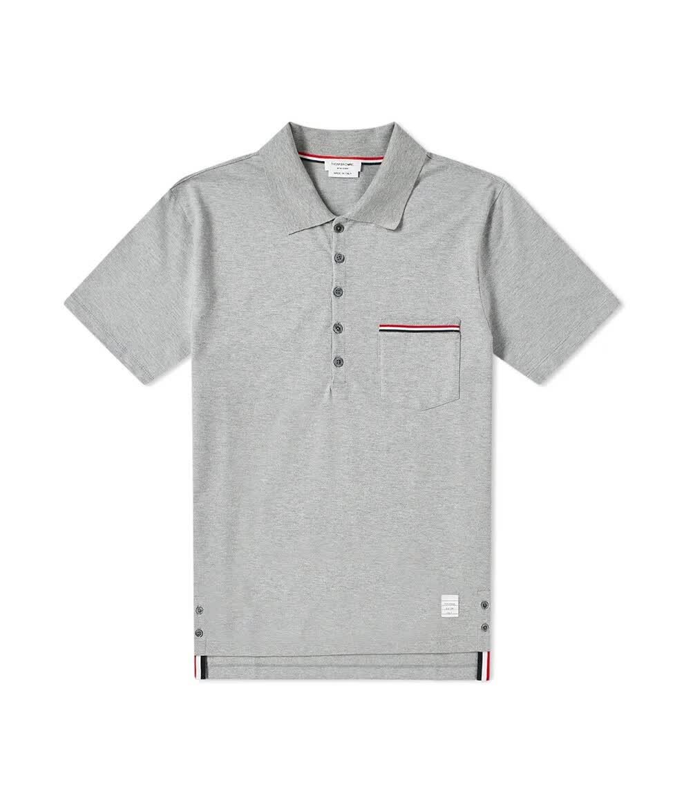 【现货】thom browne汤姆布朗经典条纹红色棉质polo mjp060a 01454