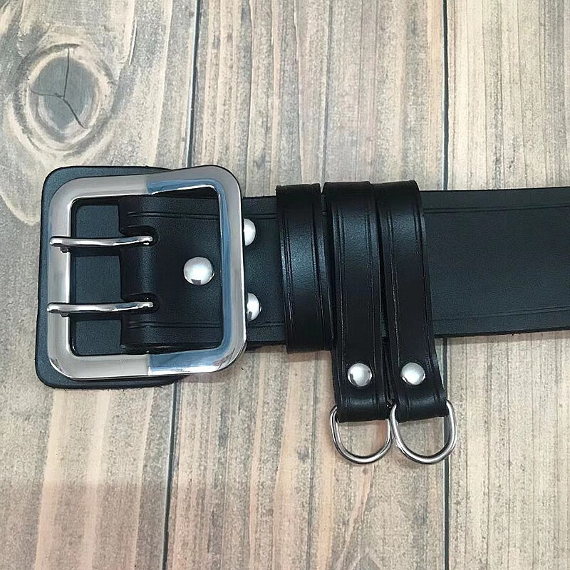 特战腰带 户外腰带多功能战术牛皮双排孔双扣铜头13特战腰带 棕色 s