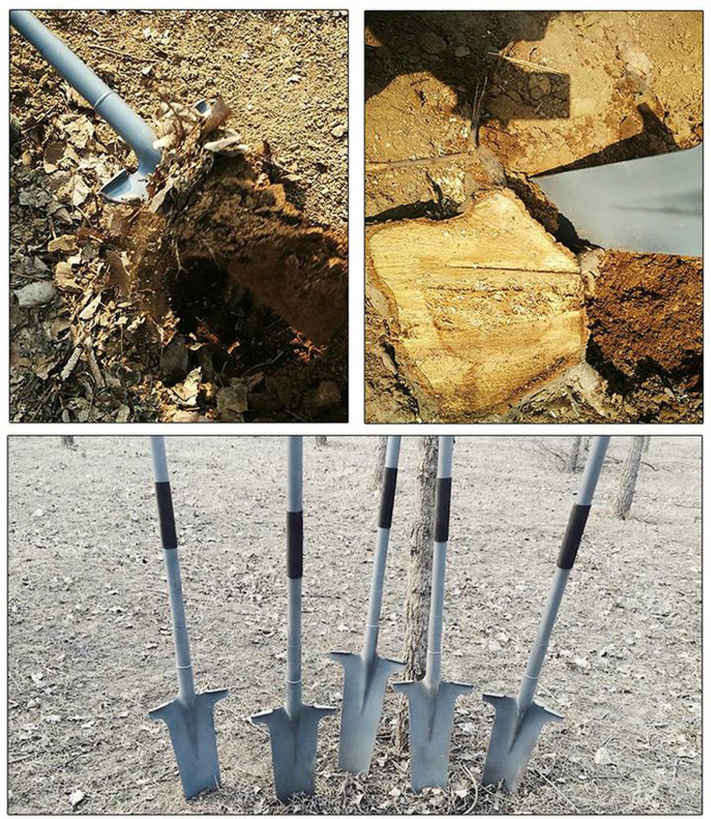 锰钢加厚子铁锹农用起苗器园林艺工具树根户外挖土坑沟f2两侧锯齿中号