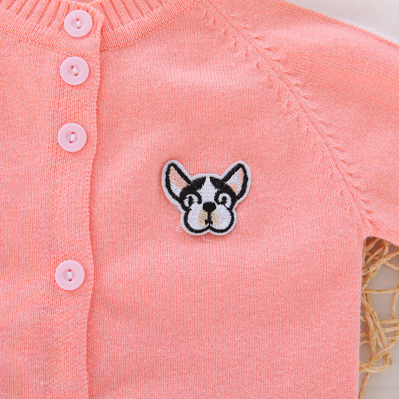 毛衣套装针织衫纱衣外套秋新款男女宝宝衣服儿童线衣套装 可爱小狗款